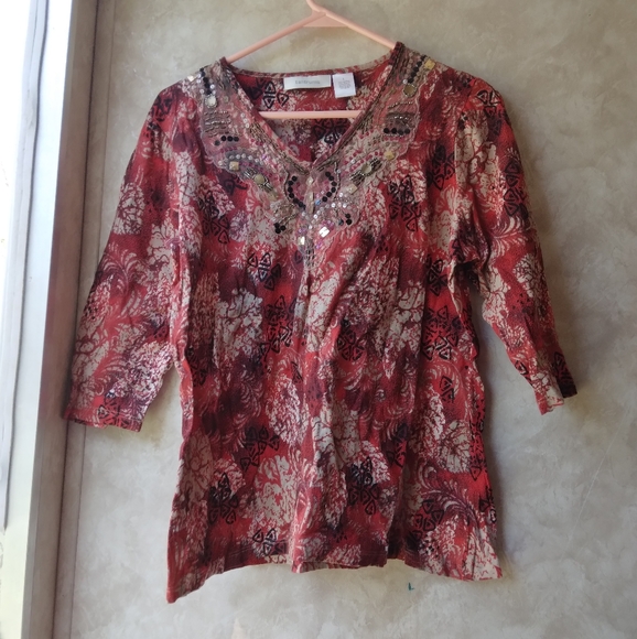 Tantrums red long sleeve shirt - Picture 1 of 2